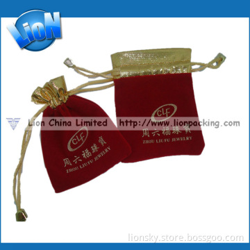 High Luxury Jewelry Drawstring Velvet Metallic Pouch Bag